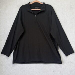 Fresh Clean Threads Pullover Mens XL Black 1/4 Zip Mock Neck Performance Layer
